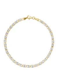 Oval Links Bracelet in 10K Yellow and White Gold