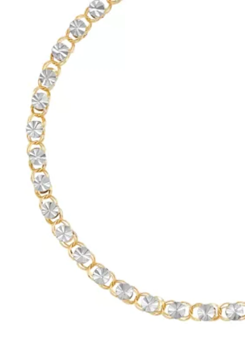 Oval Links Bracelet in 10K Yellow and White Gold