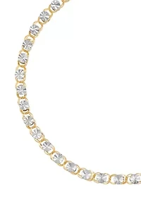 Oval Links Bracelet in 10K Yellow and White Gold