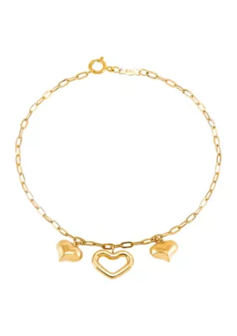 Heart Bracelet in 10K Yellow Gold