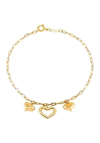 Heart Bracelet in 10K Yellow Gold