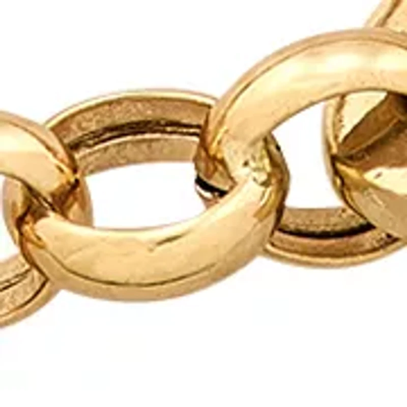 Rolo and Oval Link Bracelet in 10K Yellow Gold