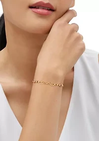 Rolo and Oval Link Bracelet in 10K Yellow Gold