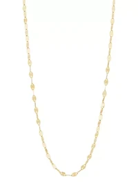 Flower Mirror Chain Necklace in 10K Yellow Gold