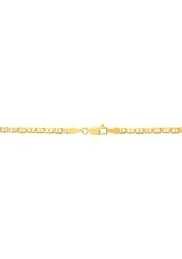 Solid Beveled Mariner Chain Necklace in 10K Yellow Gold