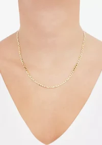 Solid Beveled Mariner Chain Necklace in 10K Yellow Gold
