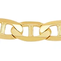 Solid Beveled Mariner Bracelet in 10K Yellow Gold