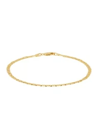 Solid Beveled Mariner Bracelet in 10K Yellow Gold