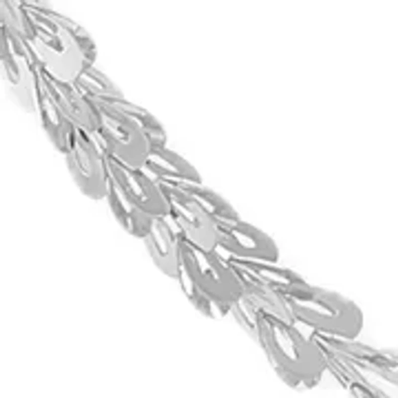 Solid Foldover Heart Chain in 10K White Gold