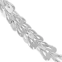 Solid Foldover Heart Chain in 10K White Gold