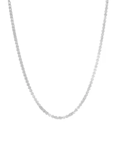 Solid Foldover Heart Chain in 10K White Gold
