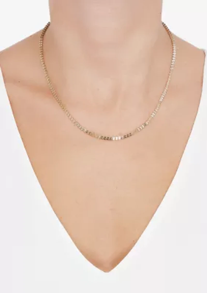 Solid Foldover Heart Chain in 10K Yellow Gold