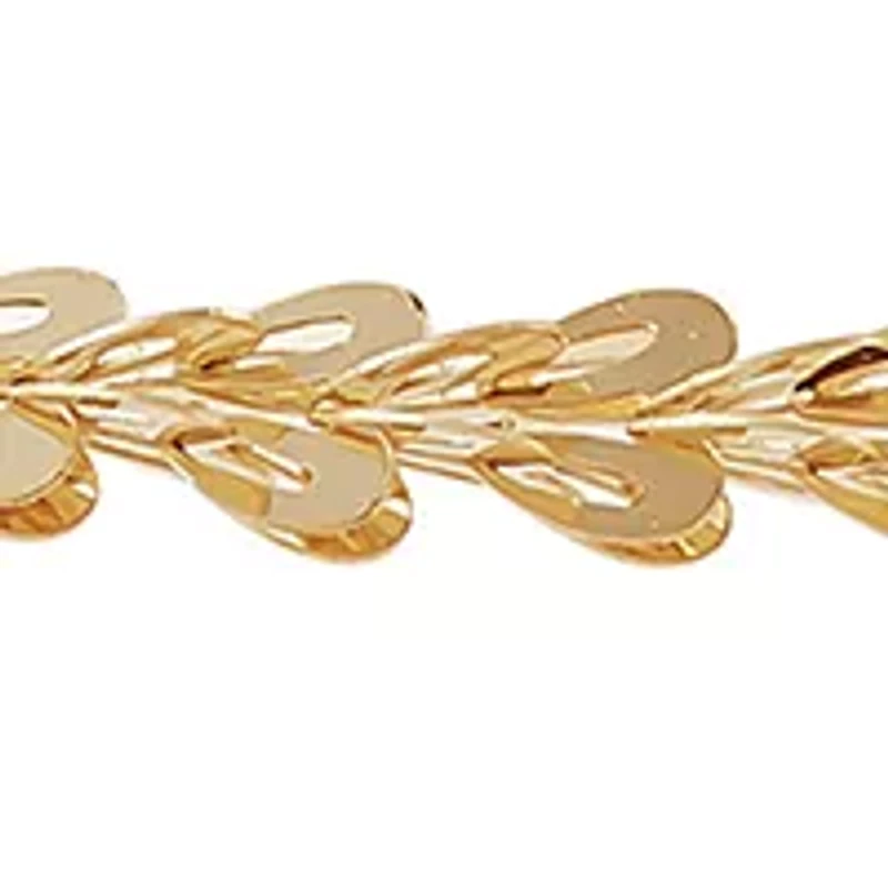Solid Foldover Heart Bracelet in 10K Yellow Gold