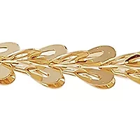 Solid Foldover Heart Bracelet in 10K Yellow Gold