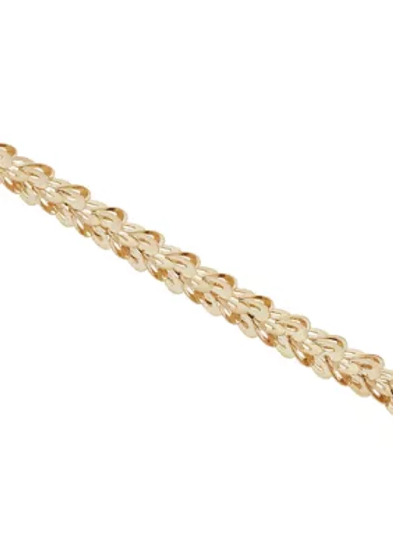 Solid Foldover Heart Bracelet in 10K Yellow Gold