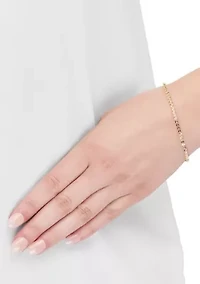 Solid Foldover Heart Bracelet in 10K Yellow Gold