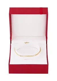 Solid Foldover Heart Bracelet in 10K Yellow Gold