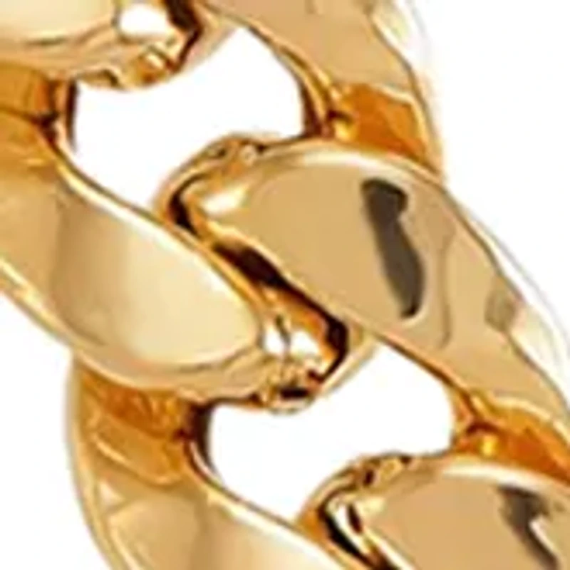 9.25 Millimeter Hollow Curb Chain Necklace in 10k Yellow Gold