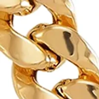 9.25 Millimeter Hollow Curb Chain Necklace in 10k Yellow Gold