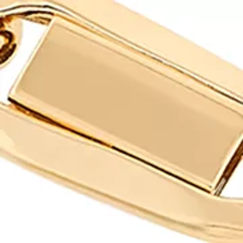 Hollow Figaro Chain with Bar Bracelet in 10K Yellow Gold