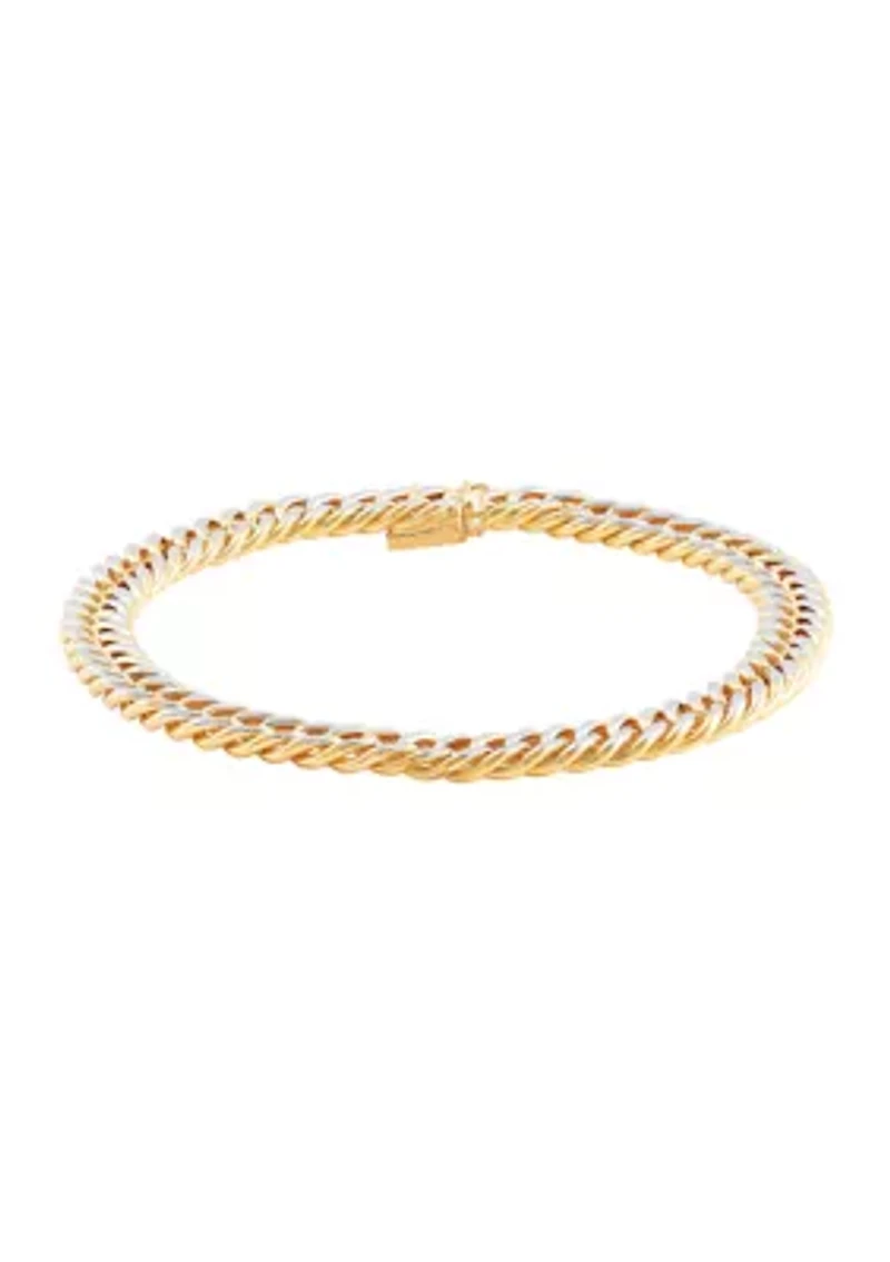 Hollow Crub Bracelet in 10K Yellow Gold
