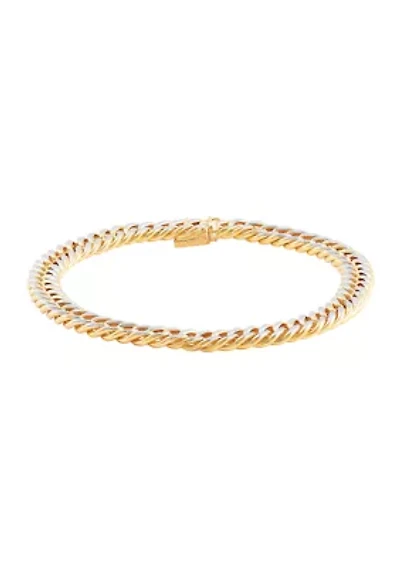 Hollow Crub Bracelet in 10K Yellow Gold