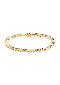 Hollow Crub Bracelet in 10K Yellow Gold