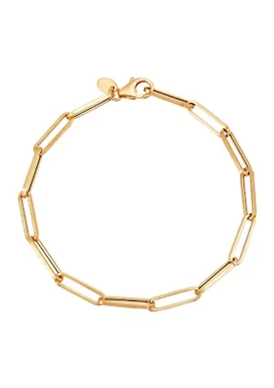 3.9 mm Hollow Paper Clip Chain in 10K Yellow Gold