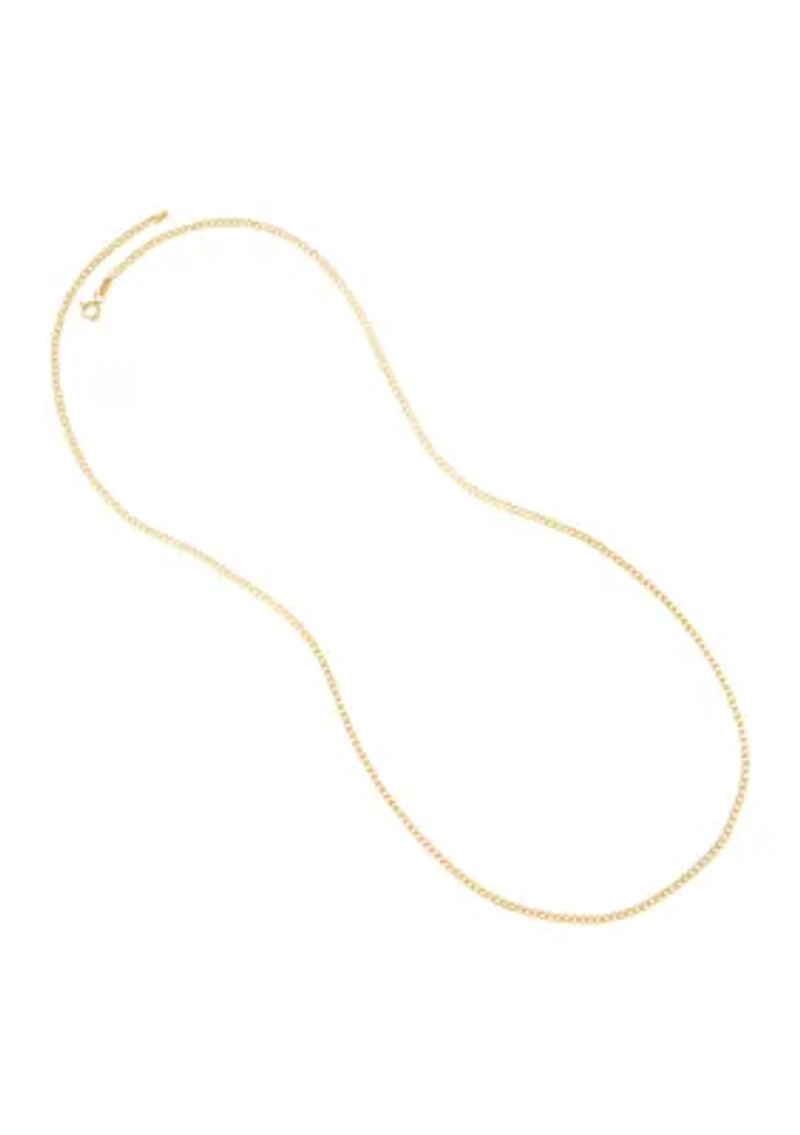 Velet Curb Chain Necklace in 10K Yellow Gold