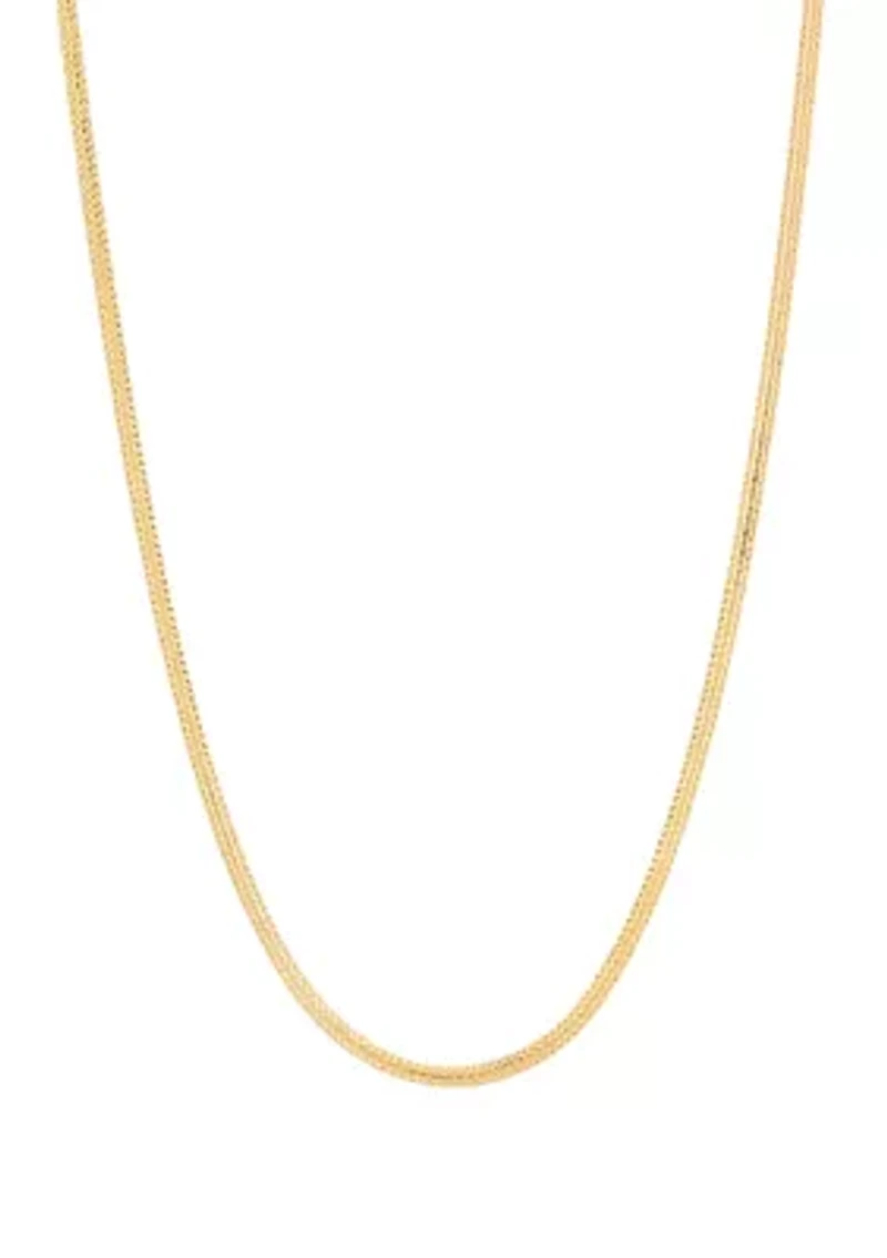 1.5 Millimeter Solid Herringbone Chain in 10K Yellow Gold