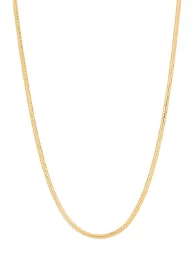 1.5 Millimeter Solid Herringbone Chain in 10K Yellow Gold