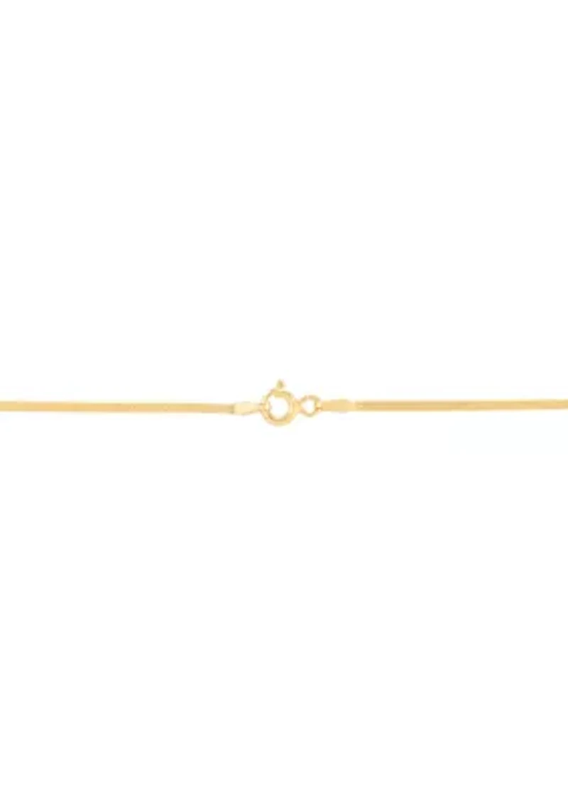 1.5 Millimeter Solid Herringbone Chain in 10K Yellow Gold
