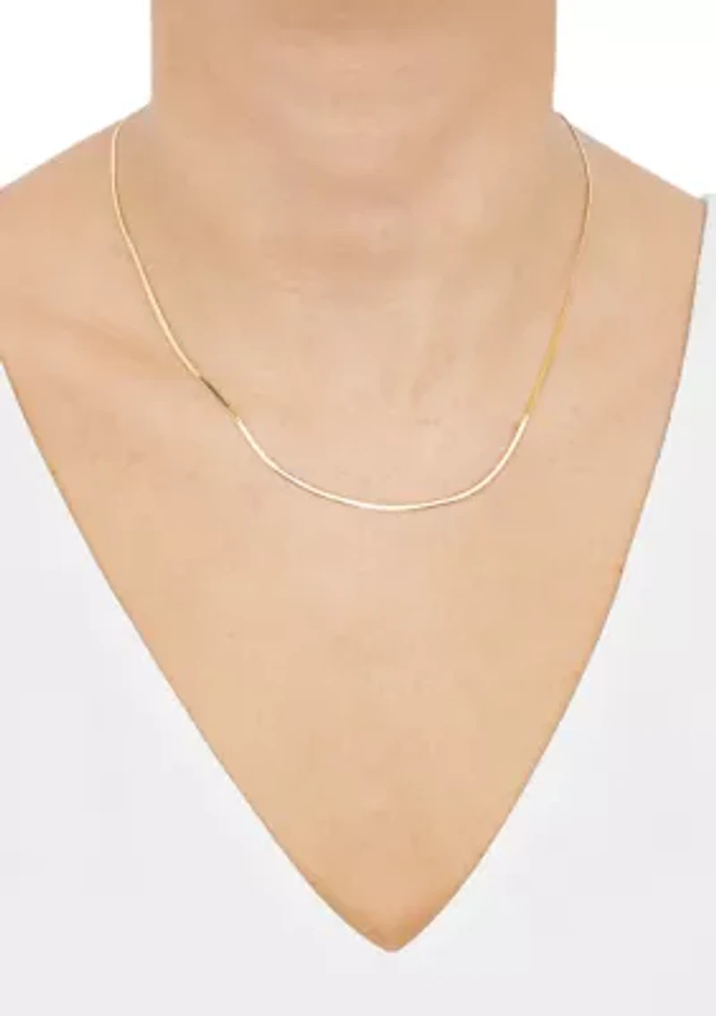 1.5 Millimeter Solid Herringbone Chain in 10K Yellow Gold
