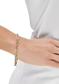 Figaro Design Chain Bracelet in 10K Yellow Gold