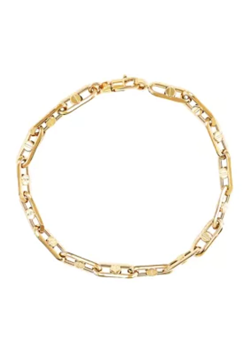 Men's 9'' Long Marina Chain Bracelet in 10K Yellow Gold
