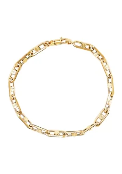 Men's 9'' Long Marina Chain Bracelet in 10K Yellow Gold
