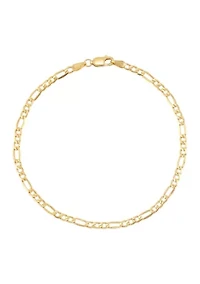 Solid 3 + 1 Figaro Bracelet in 10K Yellow Gold