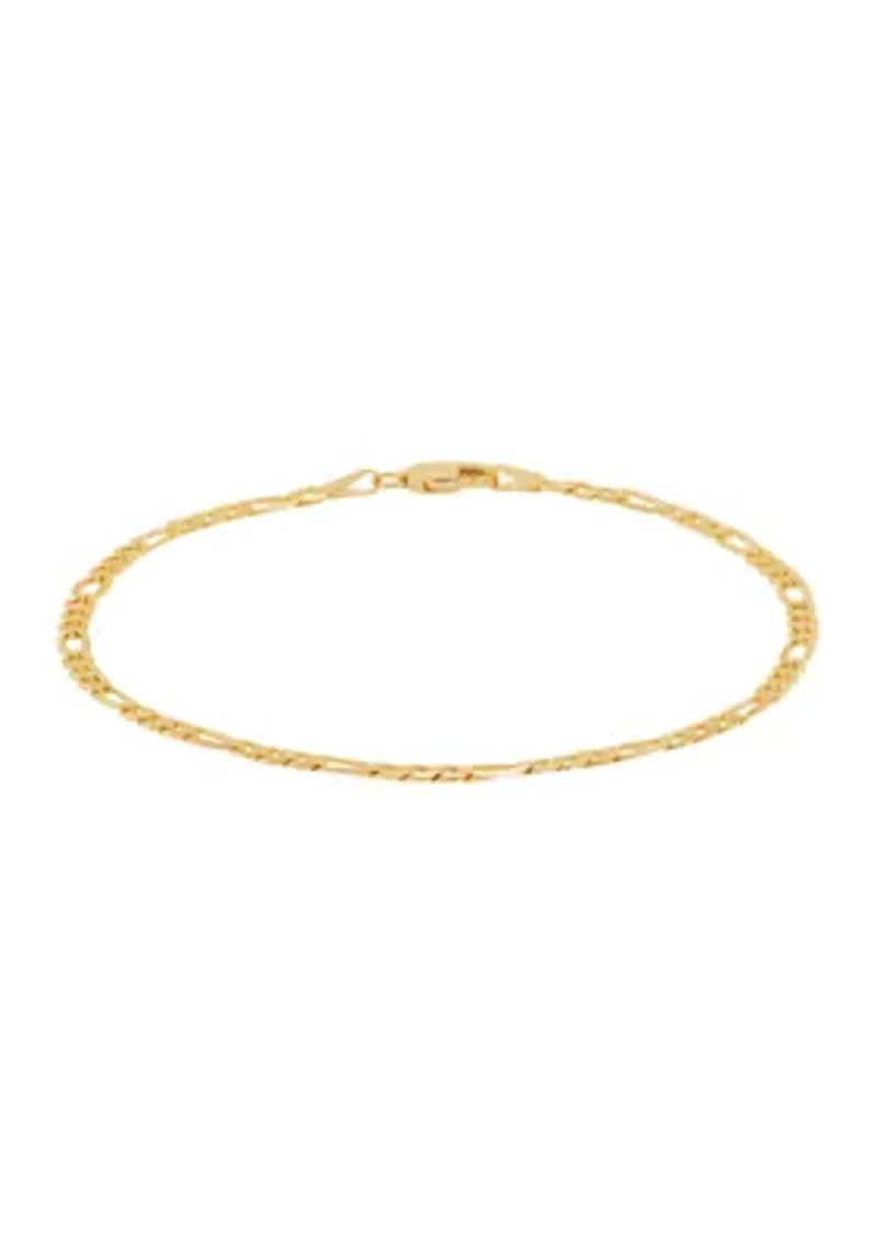 Solid 3 + 1 Figaro Bracelet in 10K Yellow Gold