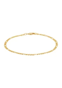 Solid 3 + 1 Figaro Bracelet in 10K Yellow Gold