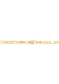 Solid 3 + 1 Figaro Bracelet in 10K Yellow Gold