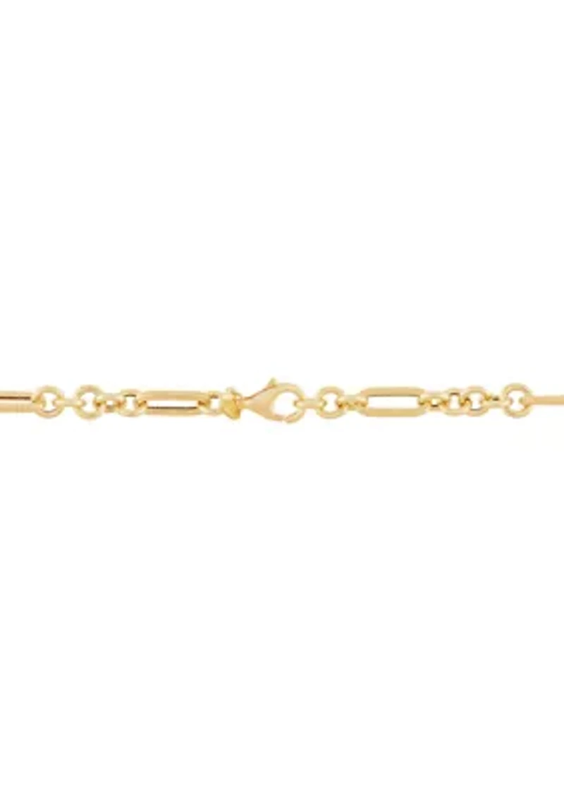 Paperclip Round Link Necklace in 10K Yellow Gold