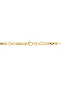 Paperclip Round Link Necklace in 10K Yellow Gold