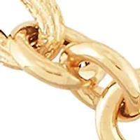 Hollow Paperclip Round Chain Bracelet in 10K Yellow Gold