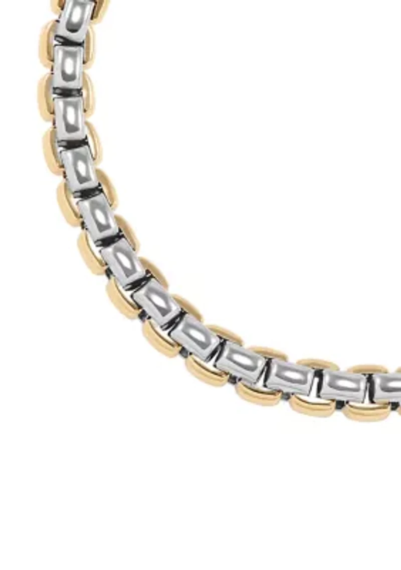 Hollow Chunky Rolo Chain in 10K Yellow and White Gold