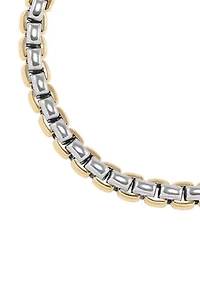 Hollow Chunky Rolo Chain in 10K Yellow and White Gold
