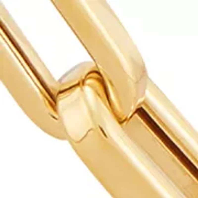 Hollow Rectangle Chain Necklace in 10K Yellow Gold