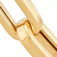 Hollow Rectangle Chain Necklace in 10K Yellow Gold