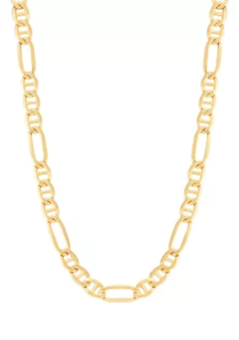 Hollow Figaro Chain in 10K Yellow Gold