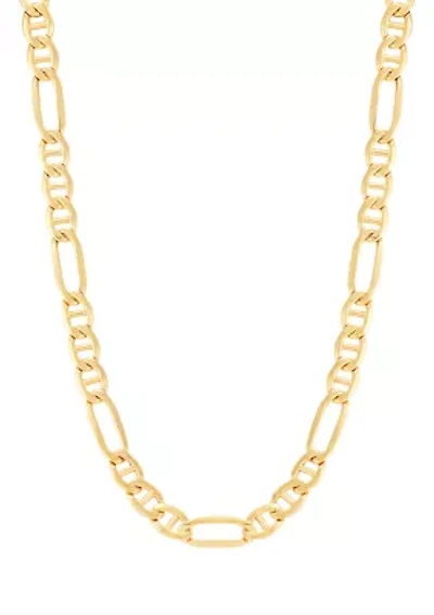 Hollow Figaro Chain in 10K Yellow Gold