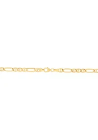 Hollow Figaro Chain in 10K Yellow Gold